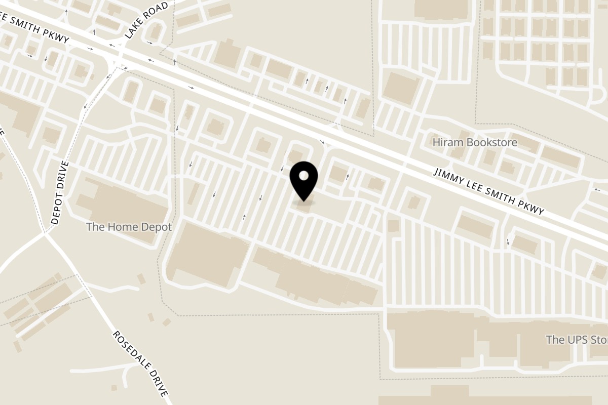 Map showing the location of Tequila Mexican Restaurant on 4904 Jimmy Lee Smith Pkwy in Hiram